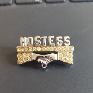 Hostess Rhinestone Brooch